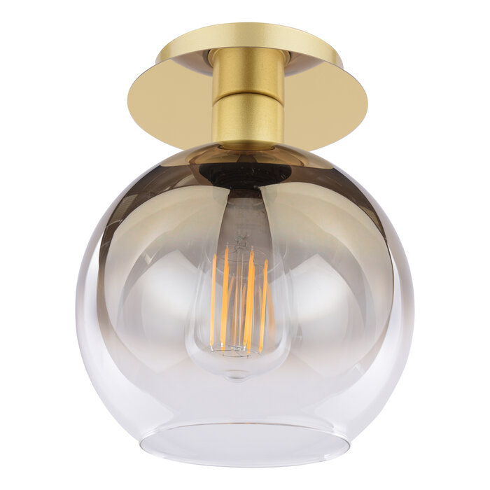 Lucy - Satin Gold & Gold Ombre Glass Semi Flush Ceiling Light