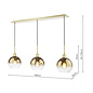 Lucy - Satin Gold & Gold Ombre Glass 3 Light Bar Pendant