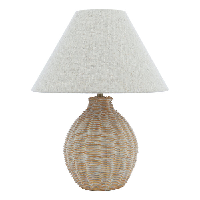 Fernhill - Woven Rattan Table Lamp with Natural Linen Shade - Laura Ashley