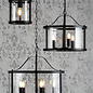 Harrington - 3 Light Black and Glass Lantern Feature Pendant - Laura Ashley