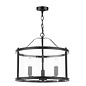 Harrington - 3 Light Black and Glass Lantern Feature Pendant - Laura Ashley