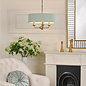 Sorrento -  3 Light Shadelier Matt Antique Brass with Green Shade - Laura Ashley