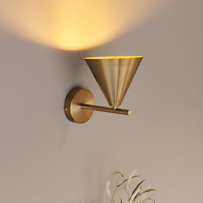 Capi - Adjustable Antique Brass Wall Light with Conical Shade