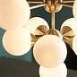 Arne - Mid Century Opal Globe Feature Light - Brushed Brass