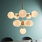 Arne - Mid Century Opal Globe Feature Light - Brushed Brass