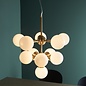Arne - Mid Century Opal Globe Feature Light - Brushed Brass