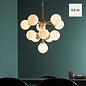 Arne - Mid Century Opal Globe Feature Light - Brushed Brass