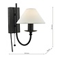 Siran - Black Plug In Wall Light with White Linen Shade