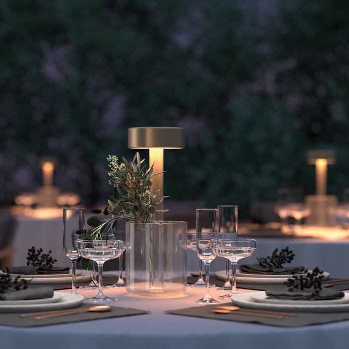 Elke - Minimalist Rechargeable Cordless Battery Table Lamp - Gold