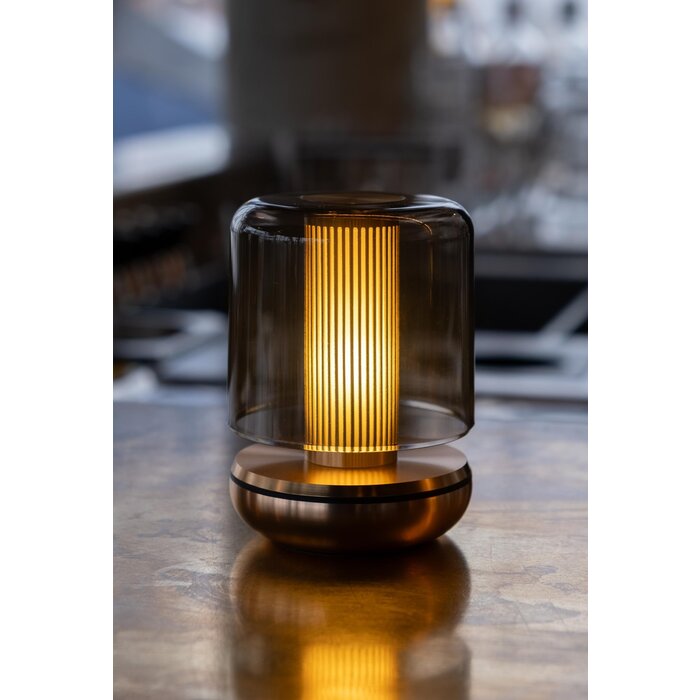 Noble Firefly - Rechargeable Cordless Table Lamp - Bronze & Smoked Glass