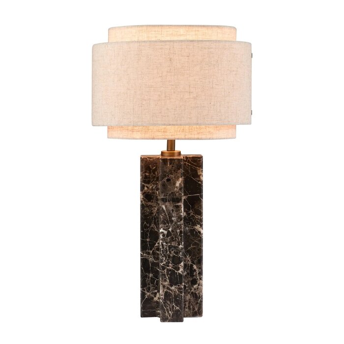 Taka - Brass and Linen Shade Scandi Table Lamp