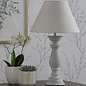 Chedworth - Washed Concrete Classic Column Table Lamp - Laura Ashley