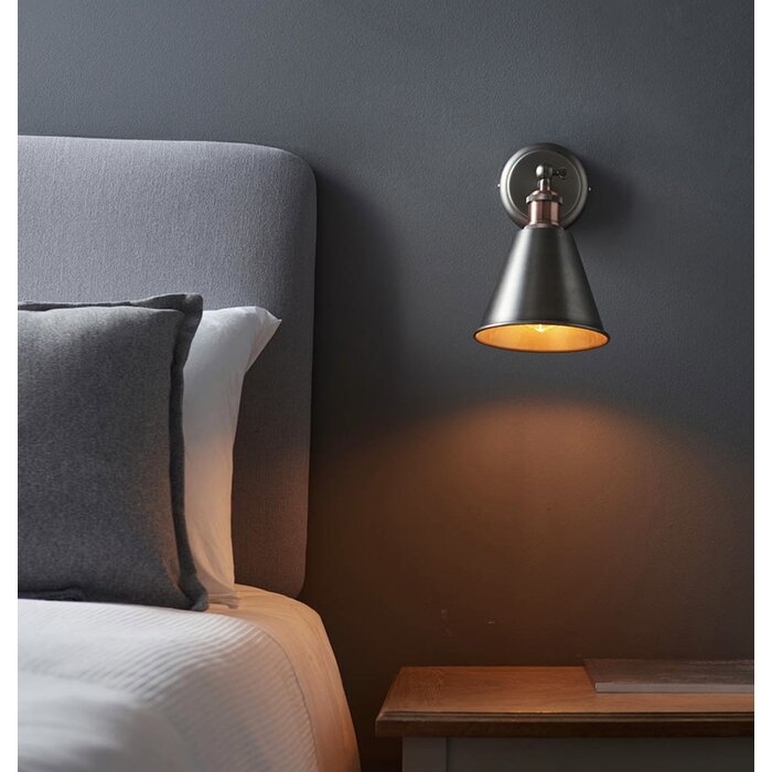 Hale – Pewter & Copper Bedside Wall Light