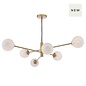 Vignette - 6 Light Modern Sputnik Feature Pendant Chandelier - Aged Brass