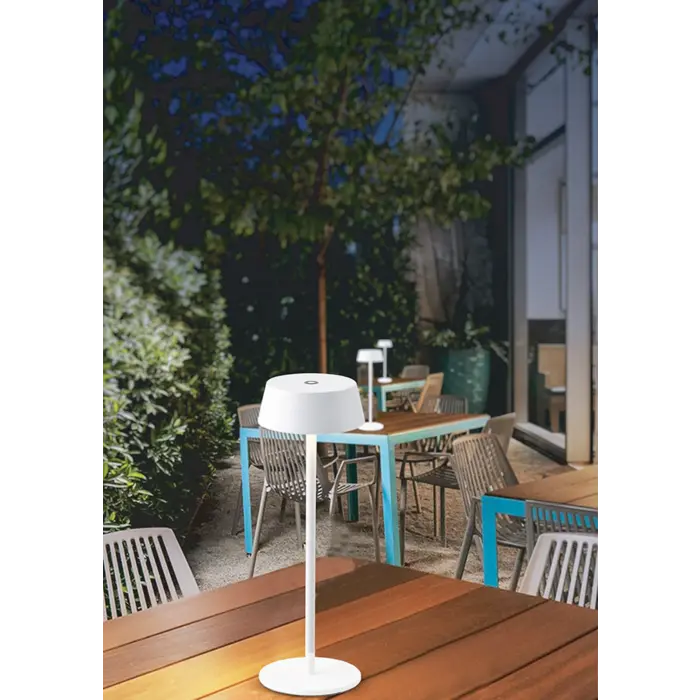 Wyvis - Minimalist Canopy Shade Rechargeable Table Lamp - White