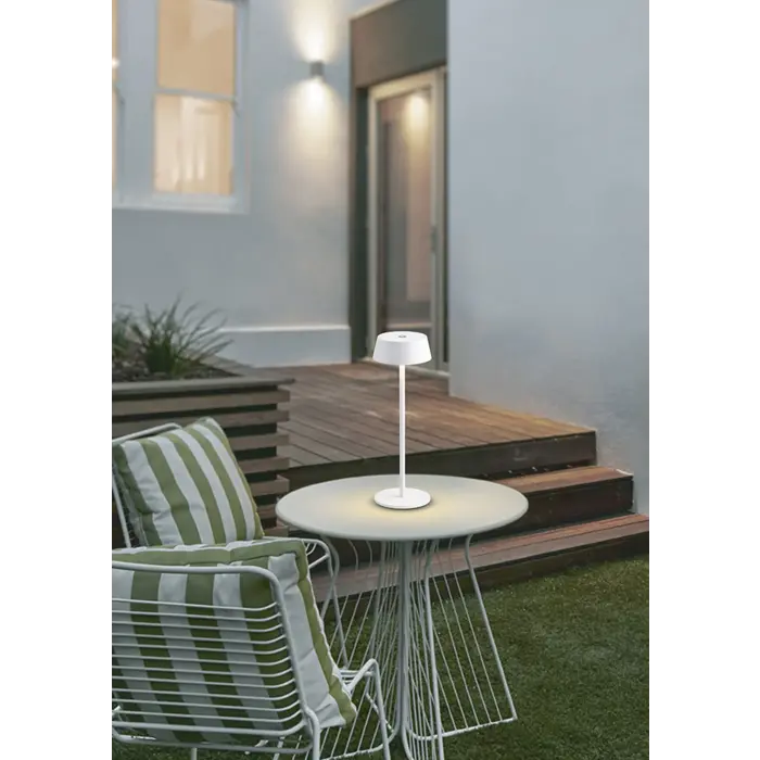 Wyvis - Minimalist Canopy Shade Rechargeable Table Lamp - White