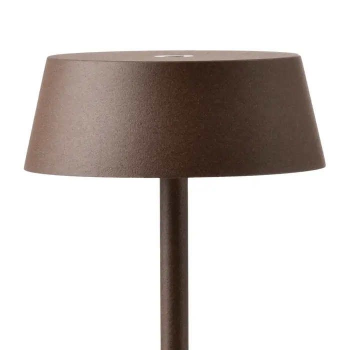 Wyvis - Minimalist Canopy Shade Rechargeable Table Lamp - Rust Brown