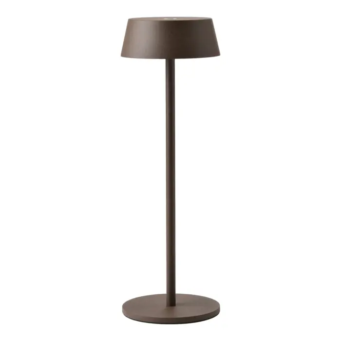 Wyvis - Minimalist Canopy Shade Rechargeable Table Lamp - Rust Brown