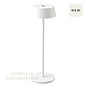 Wyvis - Minimalist Canopy Shade Rechargeable Table Lamp - White