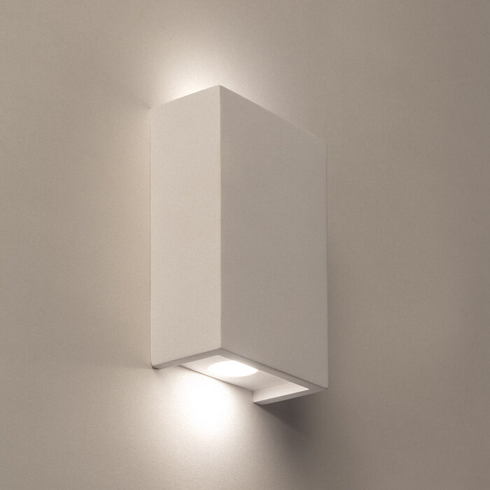 Ewart - USB Rechargeable LED Up & Down Wall Light - Plaster