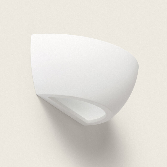 Ansel - Rechargeable LED Up & Down Curved Wall Light - Plaster