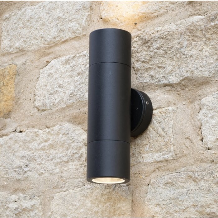 Ortex - Matt Black Outdoor Up & Down Wall Light