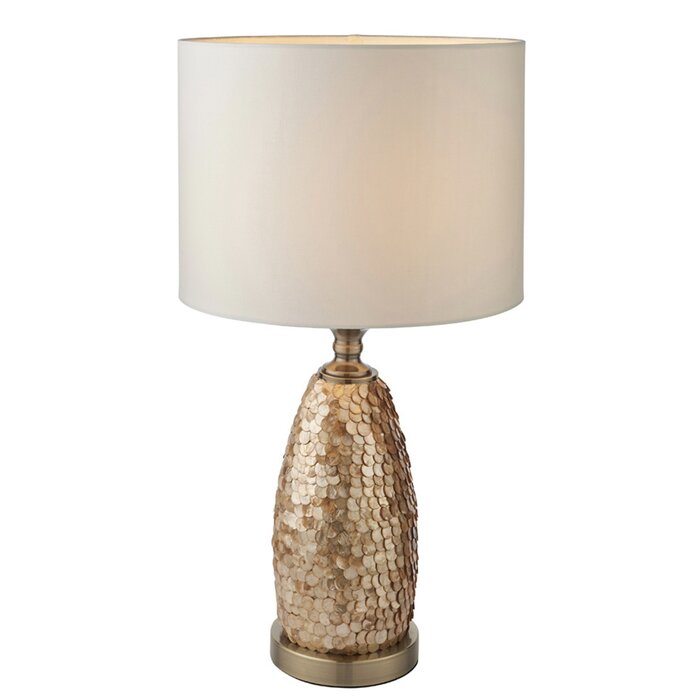 Viv - Vintage White & Pearl Effect Glass Table Lamp