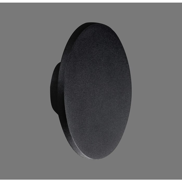 Noe - Minimalist Matt Black Disc Wall Light - Large