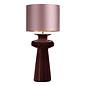 Lustre - Aubergine Table Lamp with Dusky Pink Drum Shade - David Hunt Lighting