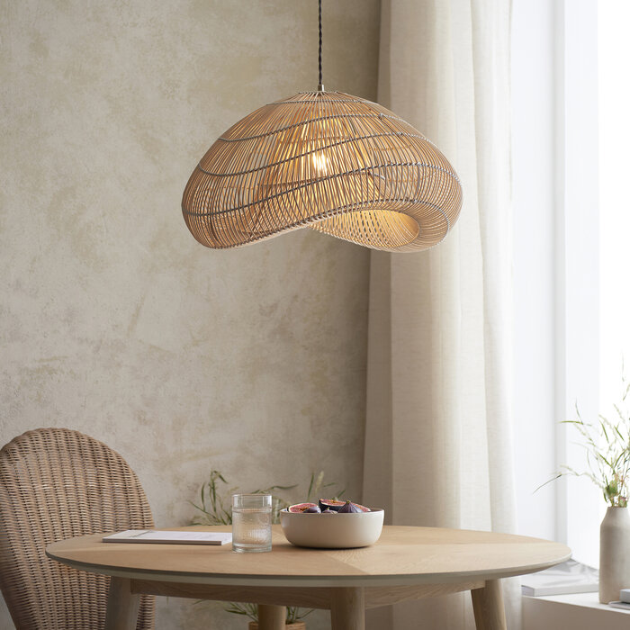 Simra - Cloud-Shaped Rattan Easy Fit Pendant Shade