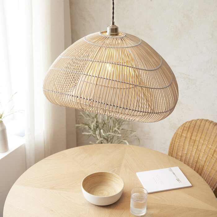 Simra - Cloud-Shaped Rattan Easy Fit Pendant Shade
