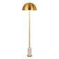 Astra - Mid Century Dome Brass Floor Lamp with Marble