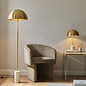 Astra - Mid Century Dome Brass Floor Lamp with Marble