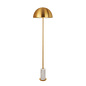 Astra - Mid Century Dome Brass Floor Lamp with Marble