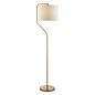 Clement - Brushed Brass Floor Lamp with Linen Shade – Reading Light for Living Rooms