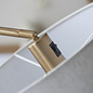 Clement - Brushed Brass Floor Lamp with Linen Shade – Reading Light for Living Rooms