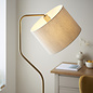 Clement - Brushed Brass Floor Lamp with Linen Shade – Reading Light for Living Rooms