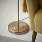Clement - Brushed Brass Floor Lamp with Linen Shade – Reading Light for Living Rooms