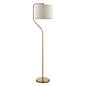 Clement - Brushed Brass Floor Lamp with Linen Shade – Reading Light for Living Rooms