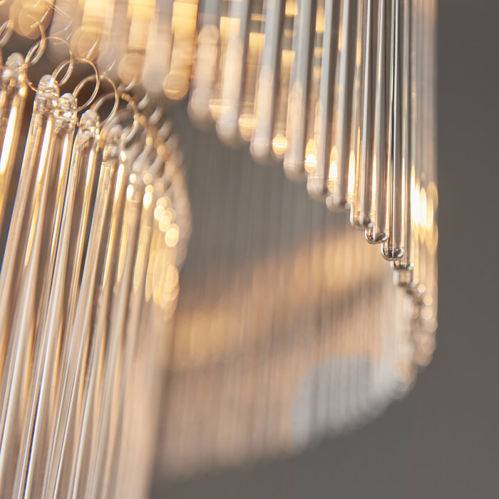 Delano - Art Deco Large Staircase Chandelier - Antique Brass