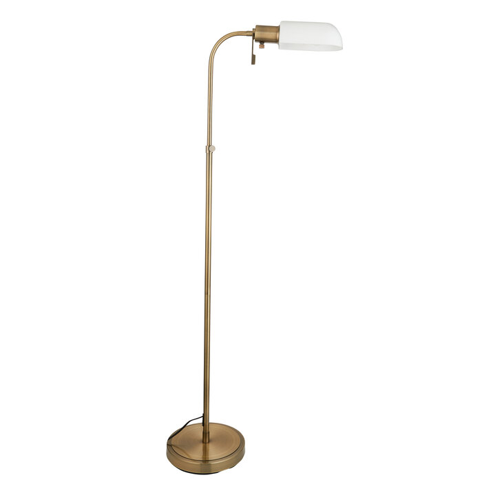 Elowen - Height Adjustable Reader Floor Lamp - Antique Brass