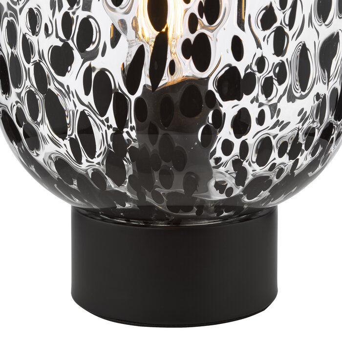 Griffin - Black Table Lamp with Black Confetti Glass Shade