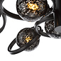 Tamara - 9 Light Large Semi-Flush Ceiling Light - Satin Black and Black Confetti Glass