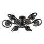 Tamara - 9 Light Large Semi-Flush Ceiling Light - Satin Black and Black Confetti Glass