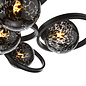 Tamara - 9 Light Large Semi-Flush Ceiling Light - Satin Black and Black Confetti Glass