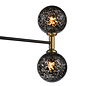 Tamara - 6 Light Semi Flush Ceiling Light - Bronze & Black Confetti Glass