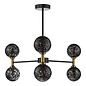Tamara - 6 Light Semi Flush Ceiling Light - Bronze & Black Confetti Glass