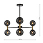 Tamara - 6 Light Semi Flush Ceiling Light - Bronze & Black Confetti Glass
