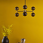 Tamara - 6 Light Semi Flush Ceiling Light - Bronze & Black Confetti Glass