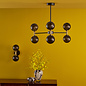 Tamara - 6 Light Semi Flush Ceiling Light - Bronze & Black Confetti Glass